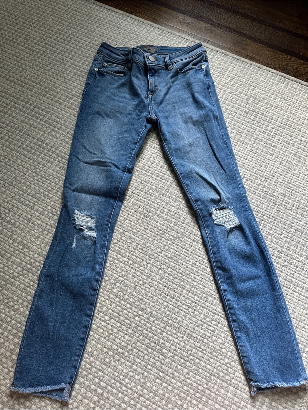 DL1961 Girls Blue Distressed Skinny Jeans
